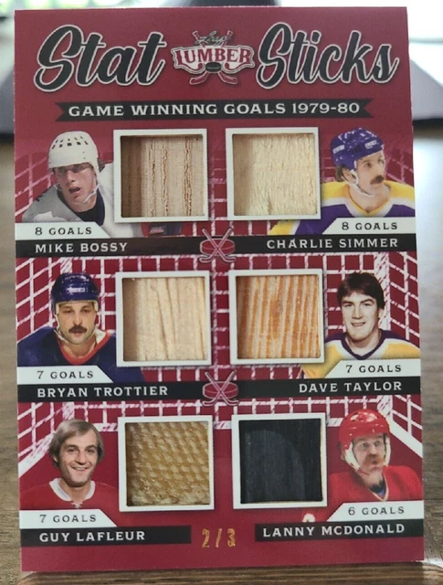 2022 Leaf  Lumber Stat Sticks 2/3 Bossy Simmer Lafleur Mcdonald Taylor Trottier