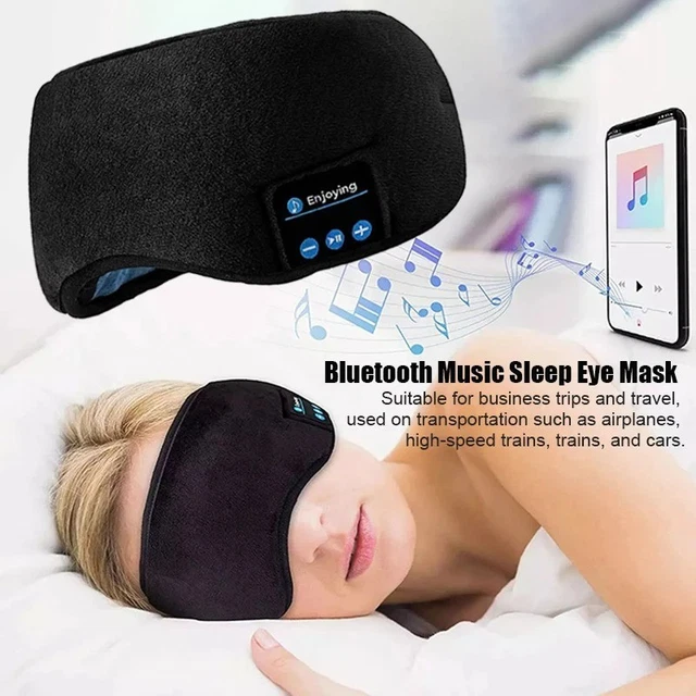 Bandeau De Sommeil Bluetooth Sans Fil - Écouteurs Intégrés - Masque Pour Les Yeux - Noir - Batterie Rechargeable