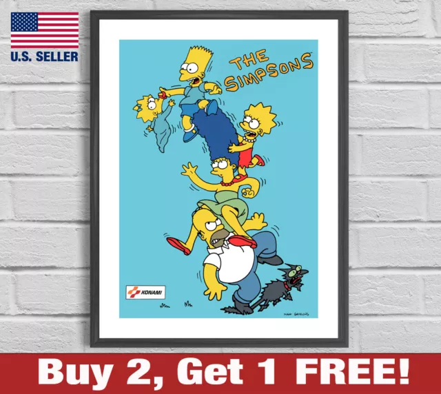 The Simpsons Arcade Konami Bart Lisa Homer Marge 18" x 24" Poster Print
