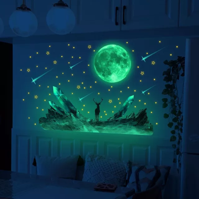 Enhance Bedtime Experience with Luminous Stars and Moon Stickers Easy to Apply