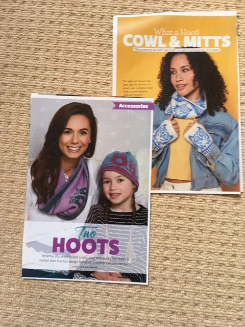 Owl Accessories Knitting Patterns - Hat, Mitts & Cowl
