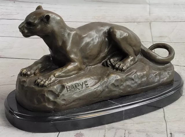 Superb Art Deco 100% Large Bronze Puma/Leopard/ Jaguar/ Big Cat Sculpture Sale