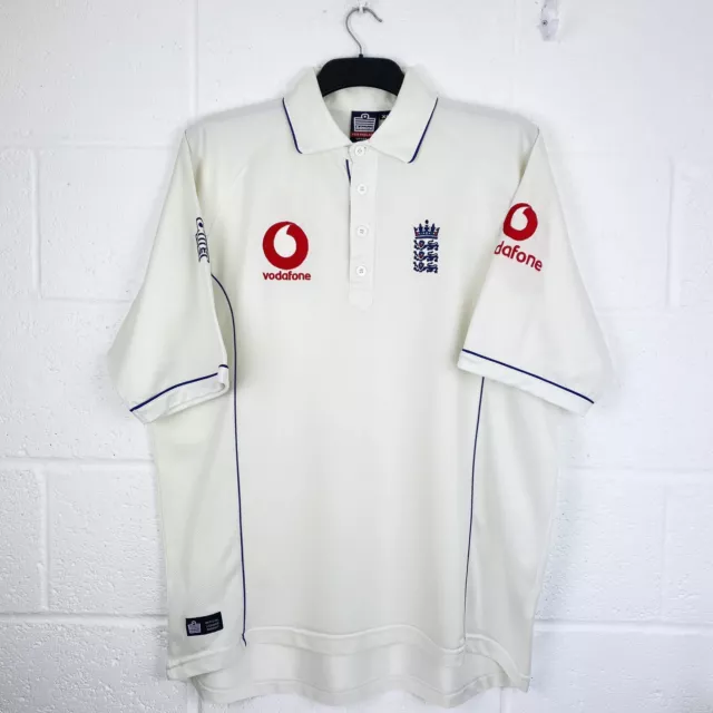 England Cricket Jersey Shirt Men's Size XL Vintage 2005-2008 Retro Vodafone Top