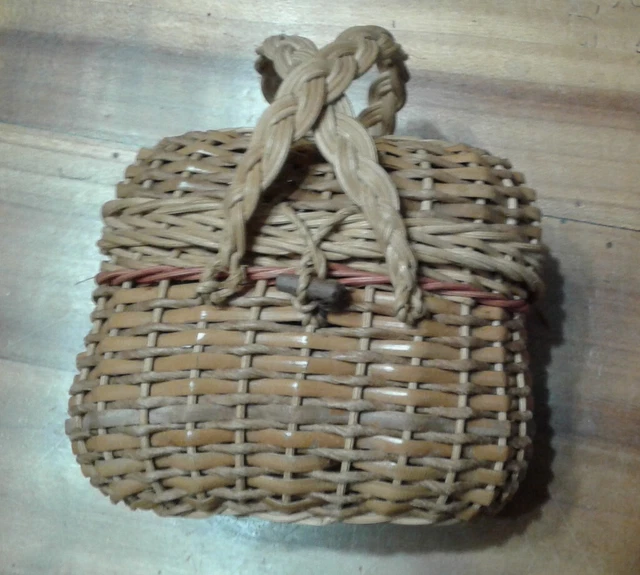 Rare ! très ancien panier coffret nécessaire poupée ancienne