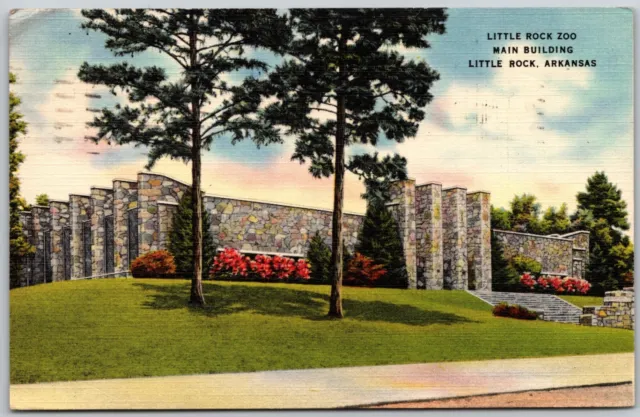 Little Rock Zoo Main Building - Little Rock Arkansas - 1940s Postcard 4744