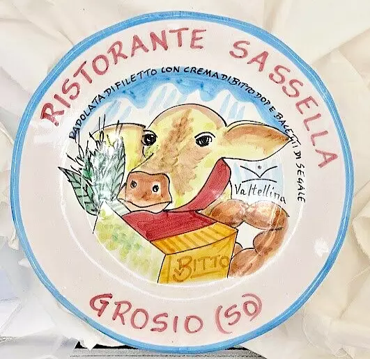 Unique Ristorante BUON RICORDO VIETRI ITALIAN CERAMIC GROSIO DADOLATA Cow Plate