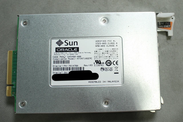 ORACLE SUN DUAL 10-GB Base- T Express Module 7014780 7100490 ...