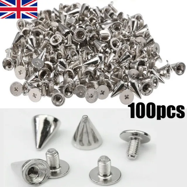 Punk Cone Spikes Screwback Studs for DIY Leather Clothing Jacket 100Pcs 10mm