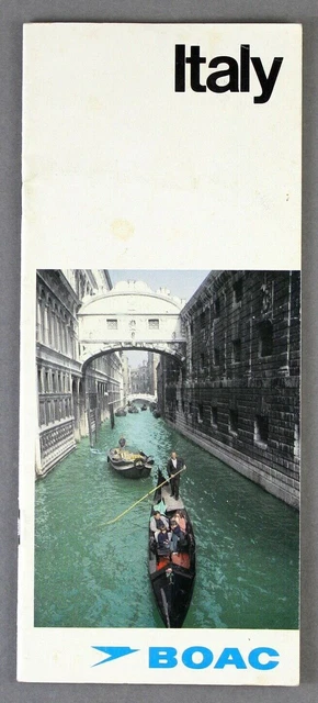 Boac Italy Vintage Airline Sales Brochure 1972 B.o.a.c.