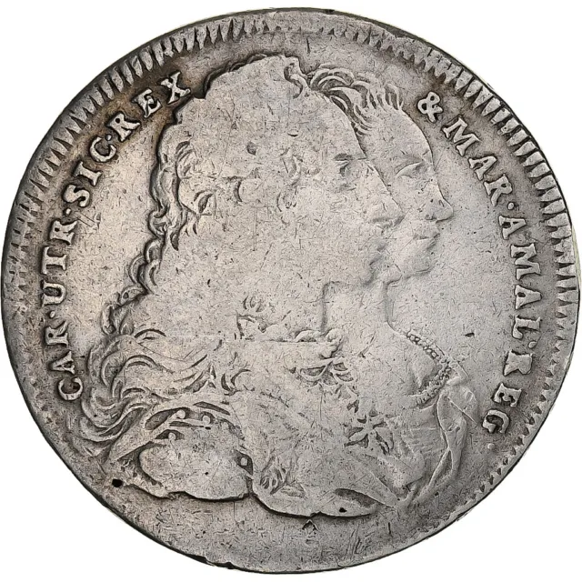 [#1271689] Italy, Kingdom of Naples, Charles III, Piastre, 1747, Naples, Silver,