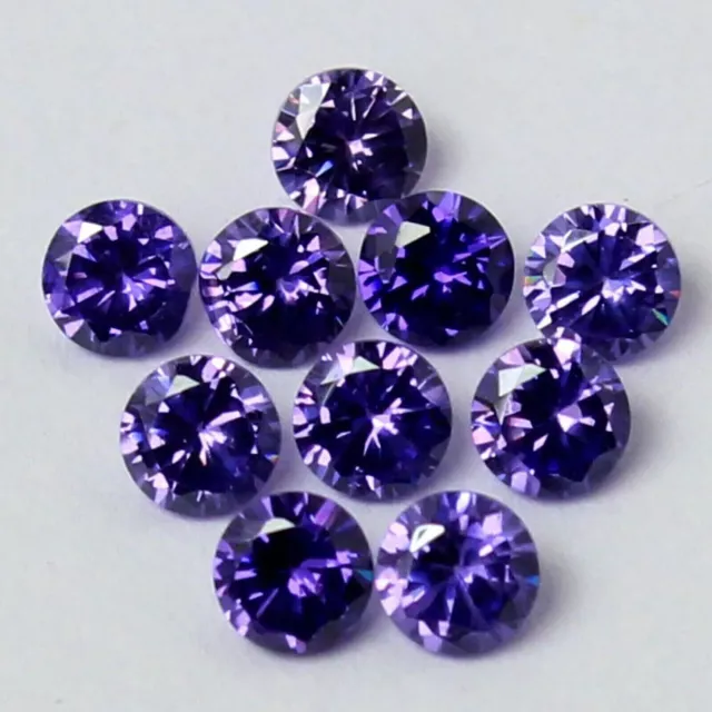 3.25 mm rond brillant Lot D couleur VVS1 créé en laboratoire violet diamant...