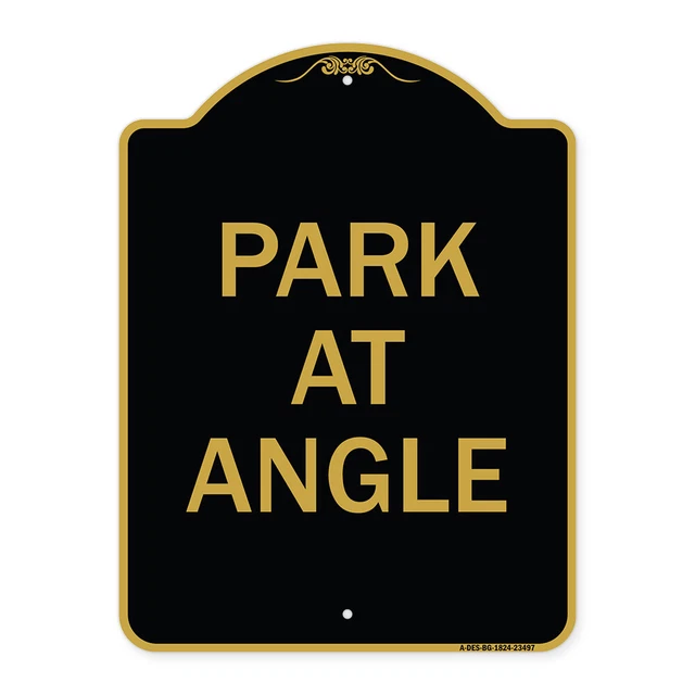Designer Series - Park at Angle Heavy Gauge Aluminum Architectural Sign