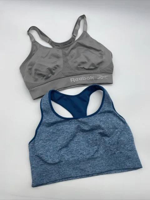 Champion Blue  Sports Bra ~ Size L ~ And Reebok Sports Bra Gray