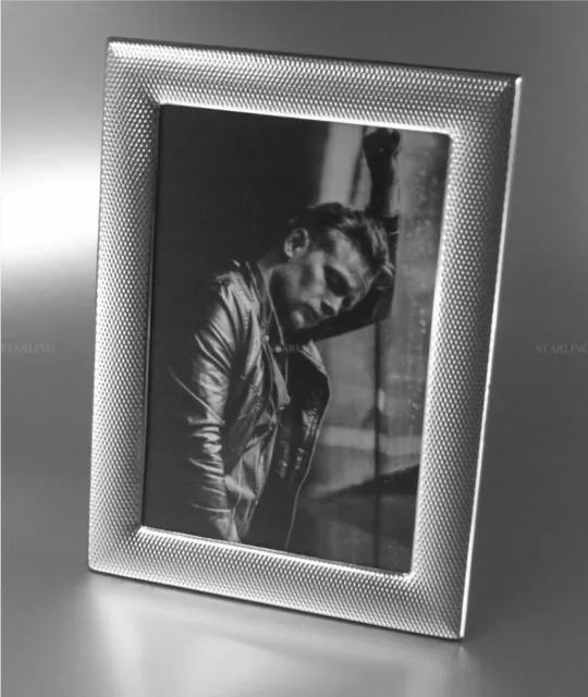 13x18 Solid Silver Frame Kornguilloche Photo 925 Sterling Wooden Back (T1)