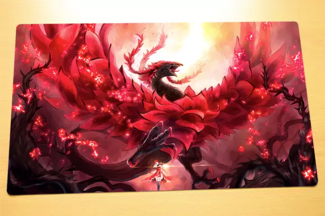 Yugioh TCG CCG Playmat Card Game Mat Akiza Aki Black Rose Dragon