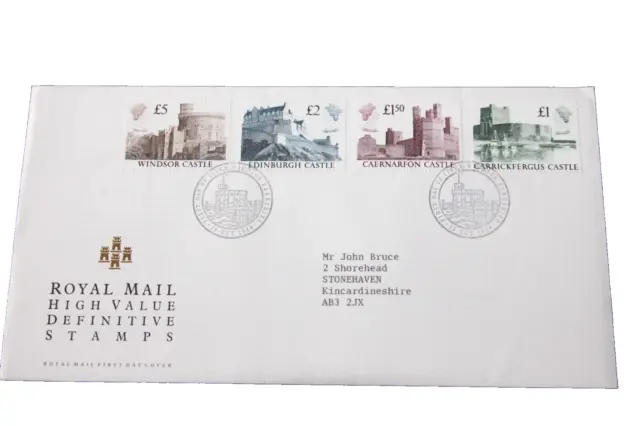 Gb 1988 Castles High Values First Day Cover With Windsor  H/Stamp