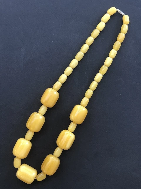 Collier Ancien En Ambre Caramel Et Bakélite - Très Beau, état Parfait - Pièce Unique