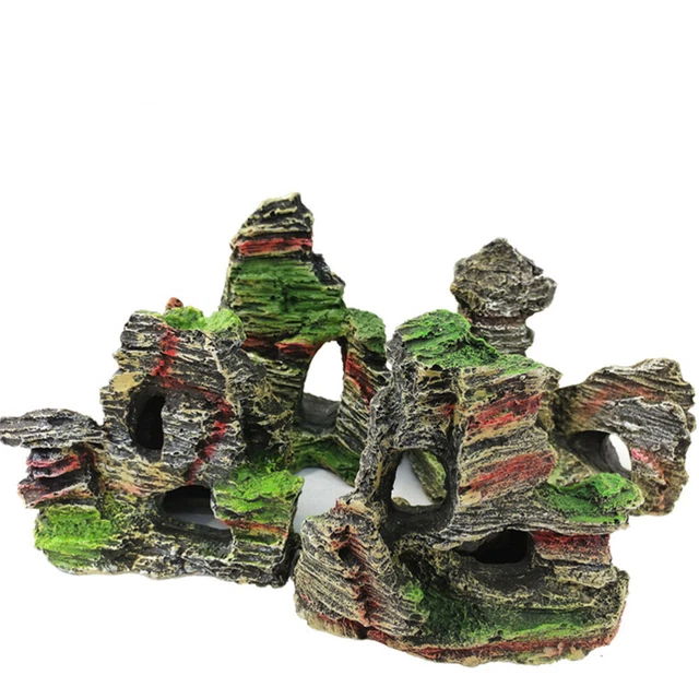 Fish Tank Hiding Rock Ornaments Crafts Trimbo Aquarium Hides Ornamental Rockery