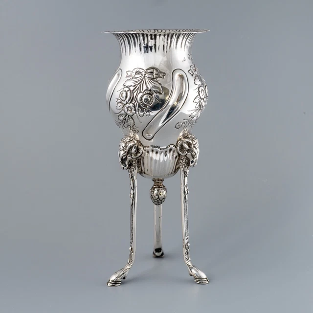 Vaso inglese antico bocciolo argento sterling design segno distintivo data 1886