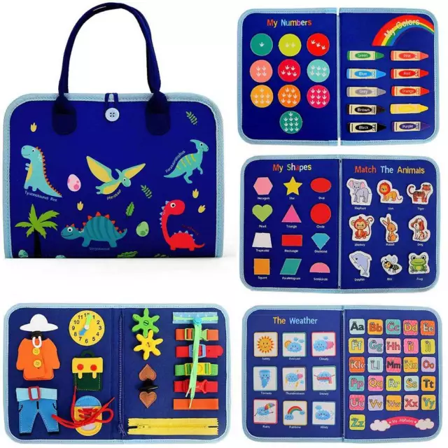 Toddler Busy Board Sensory Montessori Toys 8 Pages Quiet Book for Kids