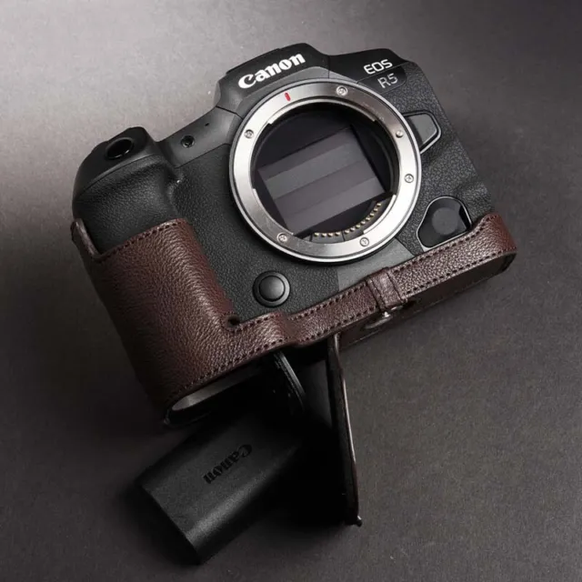 Handmade Genuine Leather Half Camera Case Cover For Canon EOS R5  Canon EOS R6