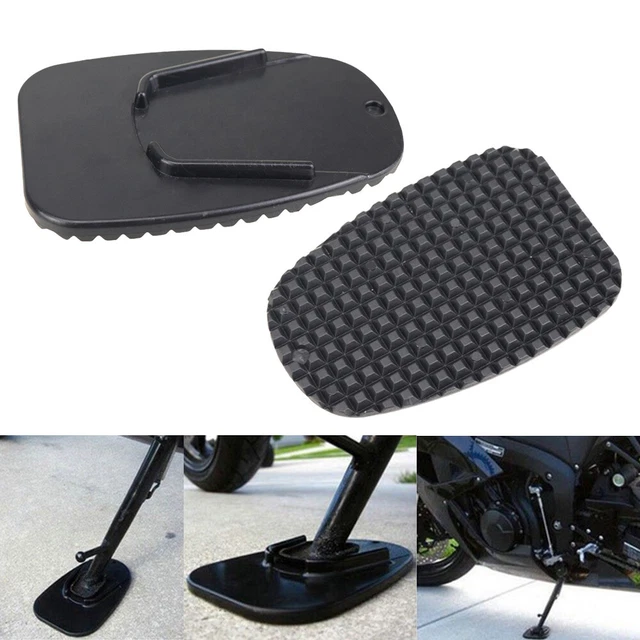Black Motorcycle Bike Kickstand Side Kick Stand Pad Plate Base For Honda Harley