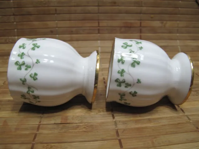 2 Royal Tara Trellis Shamrock Egg Cups Made in Ireland