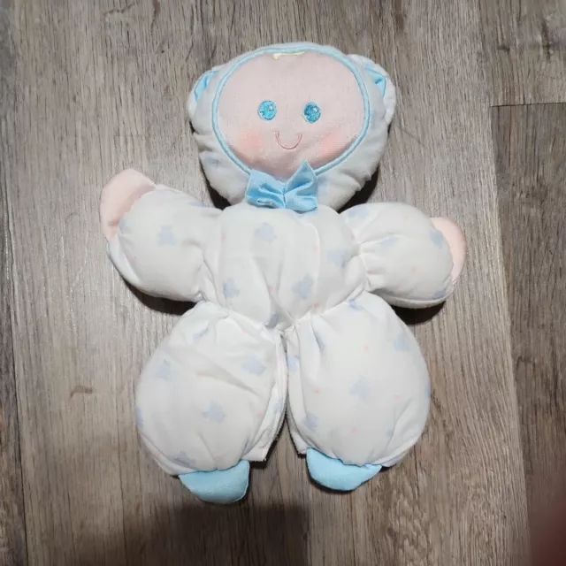 Vintage Fisher Price Baby Doll Plush Slumber Babies 1989 Blue Boy blonde hair