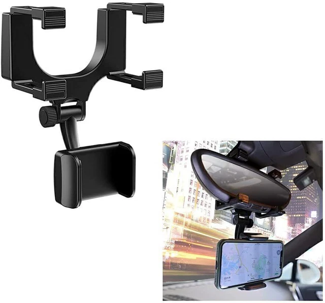 Universal 360° Car Rear-view Mirror Mount Stand Holder Cradle For Cell Phone GPS