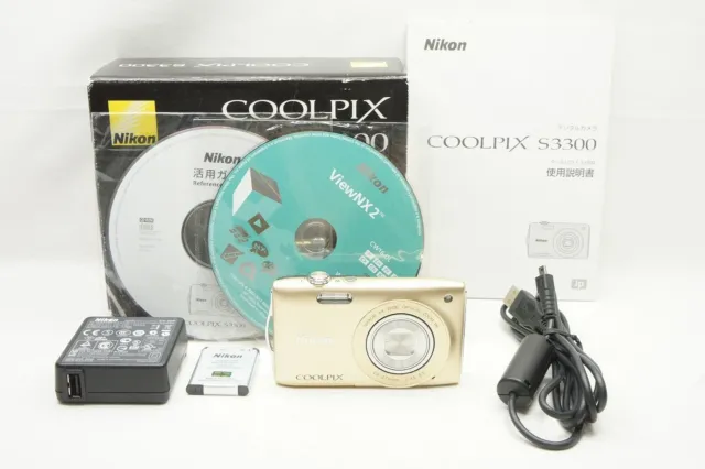 "MINT" Nikon COOLPIX S3300 16.0MP Compact Digital Camera Gold w/ Box #231211d