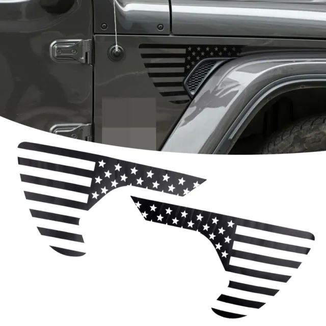 Car Black Fender Vent Flag Sticker fit for Jeep Wrangler JL/JT Gladiator 18-20