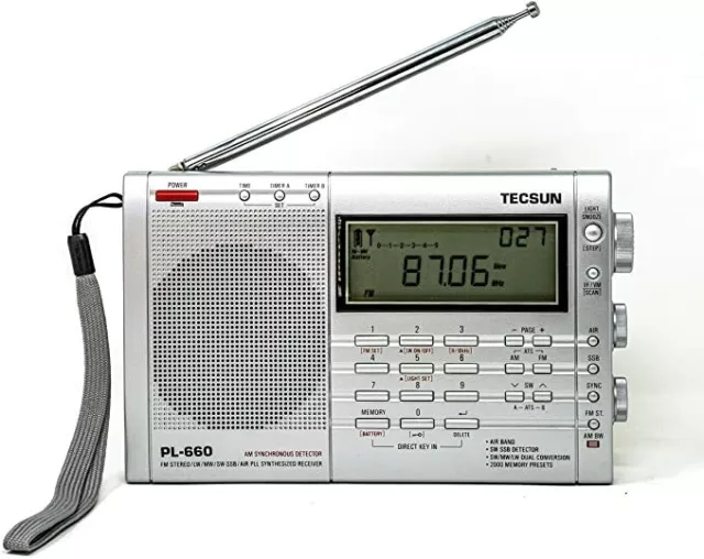 TECSUN PL-660 RICEVITORE SILVER PORTATILE ALL MODE 1.7-30Mhz + AIRBAND 330001 TECSUN PL-660 RICEVITORE SILVER PORTATILE ALL MODE 1.7-30Mhz + AIRBAND 330001