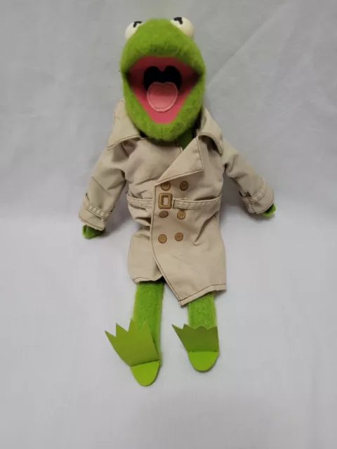 Vintage 1981 Fisher Price Toys Kermit The Frog Plush #857 With Trench Coat 16"