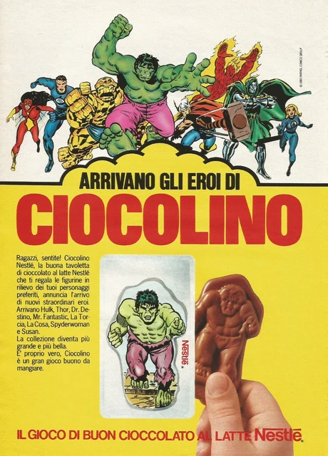 U0552 Comes Heroes By Ciocolino Nestlè, Advertising Vintage 1980, 20 X 28 CM