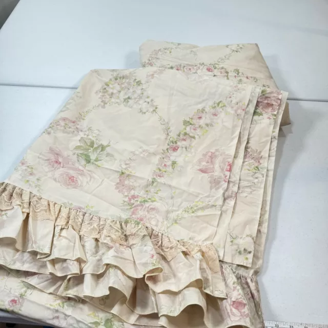 vintage springmaid sheet set double bill blass pink flowers no iron percale mcm