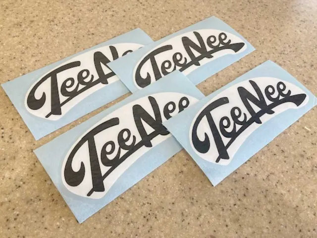 Tee Nee Vintage Boat Trailer Decals 4-pak Vinyl Black and White FREE SHIP!