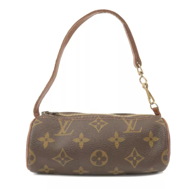 Authentic Louis Vuitton Monogram Pouch for Papillon Bag Brown Old Style Used F/S