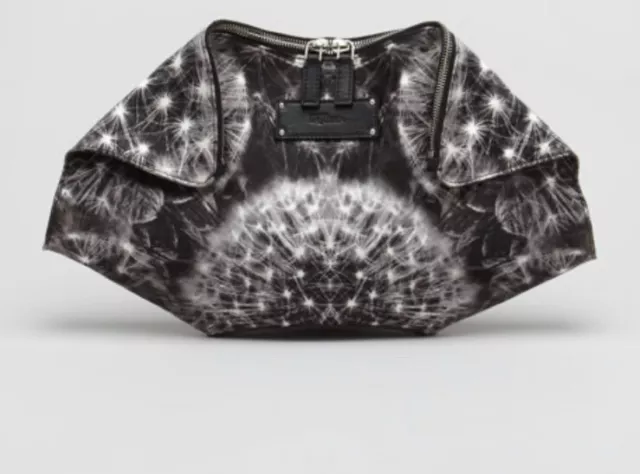 26b Alexander McQueen Dandelion-Printed Leather De-Manta Clutch Bag NWT