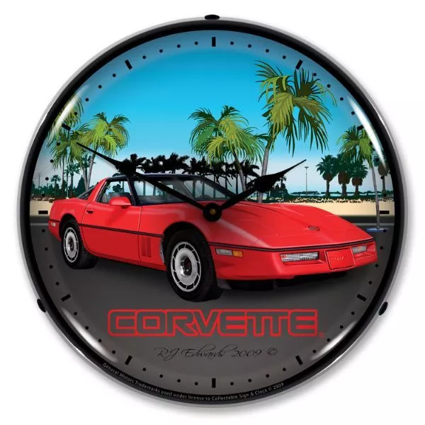 Horloge rétroéclairée 14 pouces double bulle Chevrolet Corvette C4 garage GMRE903204