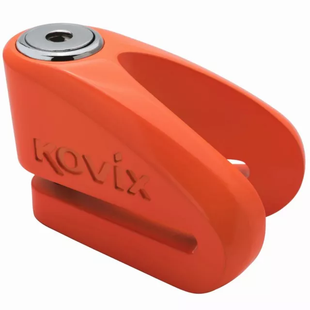 KOVIX KVZ2 FLUO ORANGE MOTORCYCLE MOTORBIKE SCOOTER DISC LOCK WITH 14mm PIN