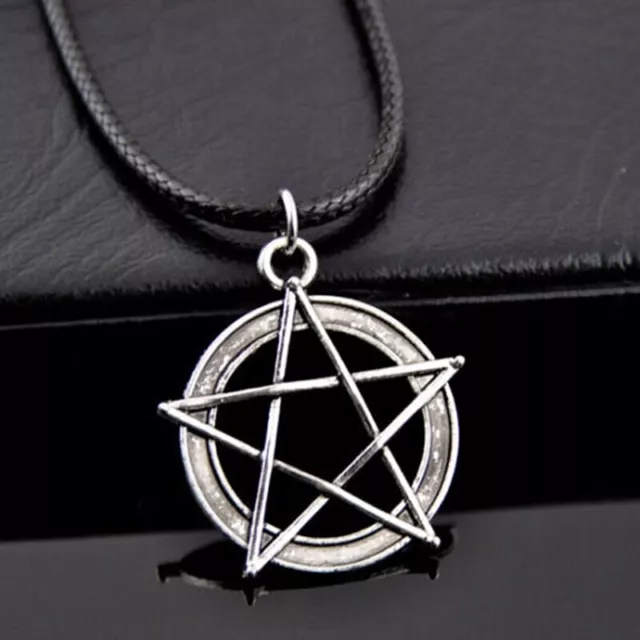 Halskette mit Pentagramm Anhänger Stern Wicca Amulett Witchcraft Hexen simpel