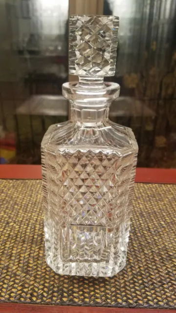 Square Decanter w/ Stopper Liquor Whiskey CUT crystal glass Waterford Giftware 2