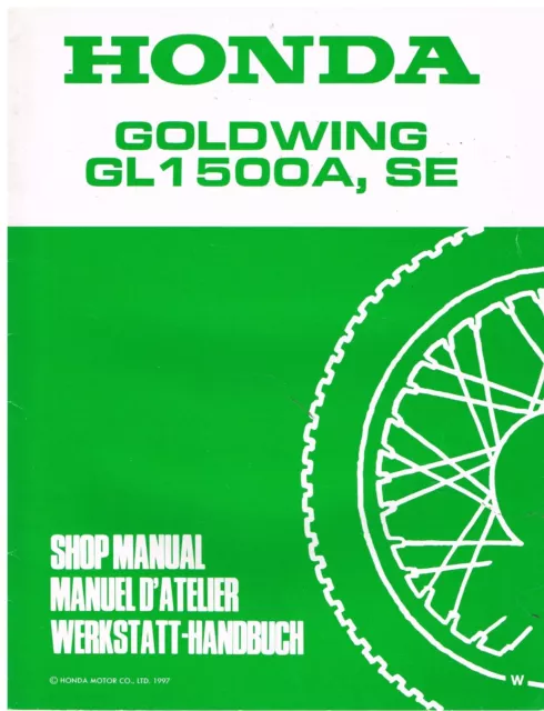 Honda Goldwing Gl1500A/Se 1997 Factory Workshop Manual Supplement (Gb F D Text)
