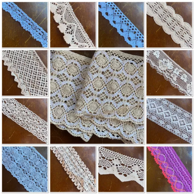 Large Selection Crochet Style Lace Trim. Perfect for Sewing & Crafts. Per Metre