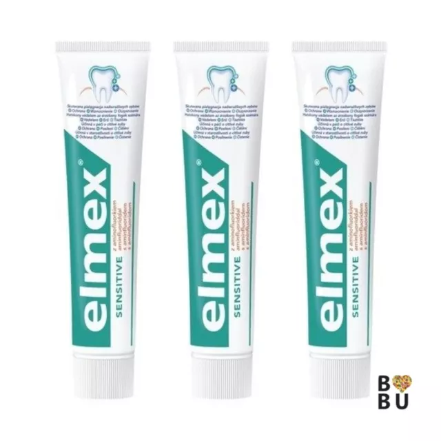 ELMEX Sensitive with amine fluoride toothpaste 75ml 2x75ml 3x75ml
