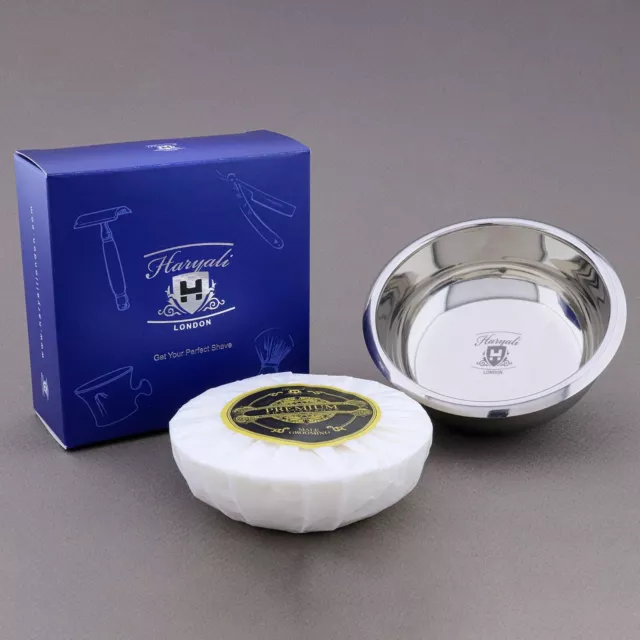Natural Traditional Shaving Soap Creamy Moisturizing Soap + Stainless Steel Bowl