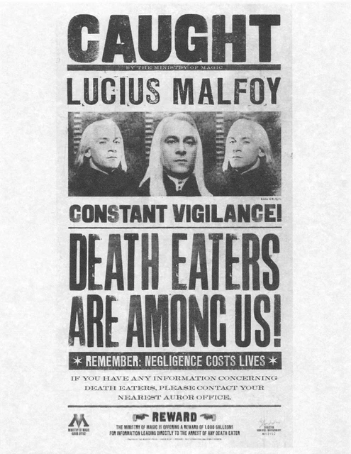 HARRY POTTER DAILY Prophet Lucius Malfoy Caught Death Eaters Prop ...