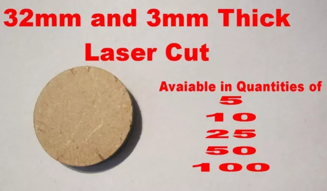 32mm mdf 3mm thick laser cut wargame round bases Warhammer Hordes Infinity 40K