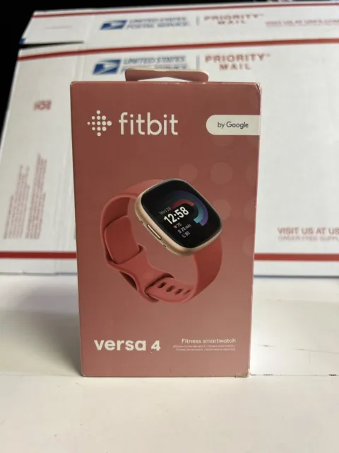 Fitbit Versa 4 Smartwatch Copper Rose Alum. Case, Pink (S/L) Bands FB523RGRW