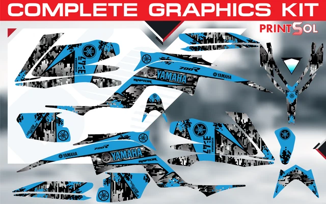 Kit De Graphiques Décalcomanies Autocollants Pour Yamaha Raptor 700R (2013-2025) - Personnalisation Gratuite